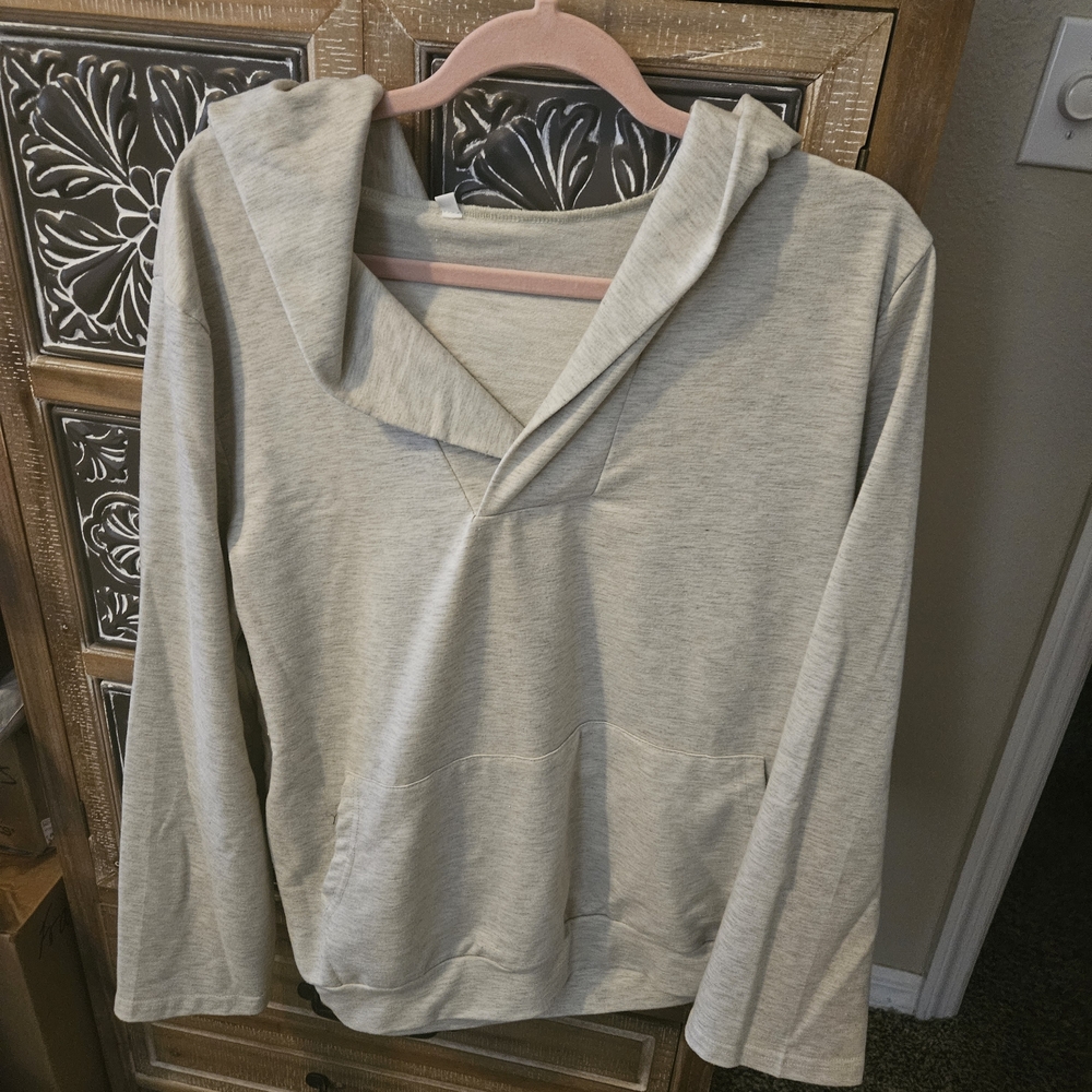 Light Gray Hooded Sweatshirt With Matching Sweatpants, Great Condition, Size 12.